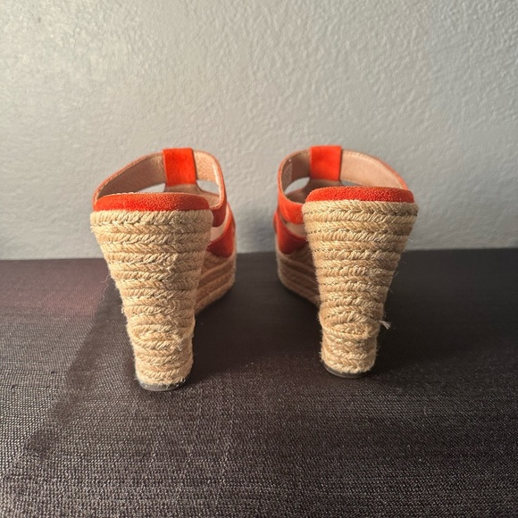 UGG platform wedge suede orange sandals size 6.5 - Picture 4 of 6